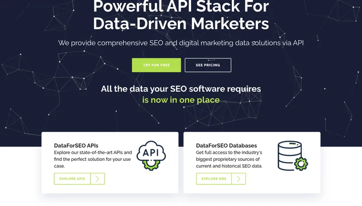 DataForSEO — skærmbillede af værktøjets flade