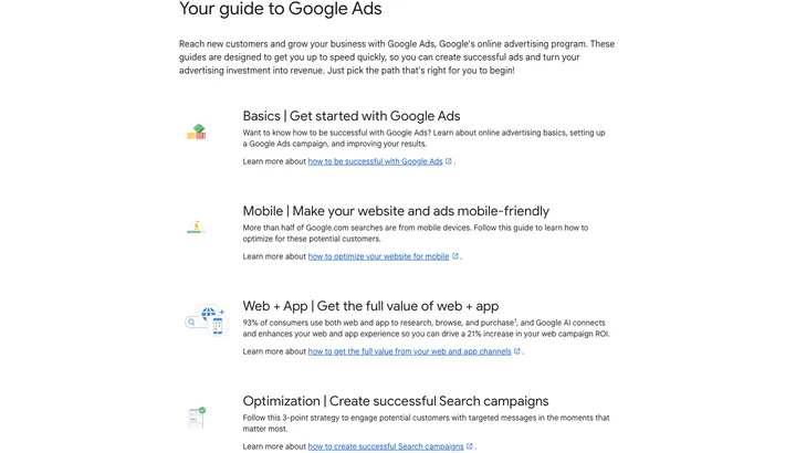 Google Ads — skærmbillede af værktøjets flade