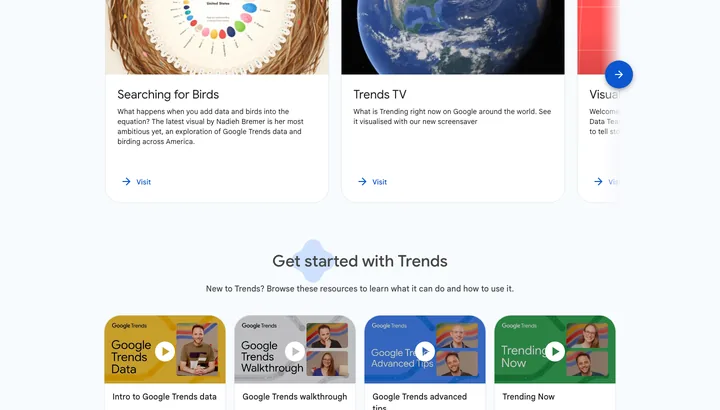 Google Trends — skærmbillede af værktøjets flade