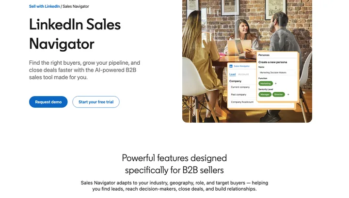 LinkedIn Sales Navigator — skærmbillede af værktøjets flade