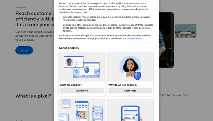 Meta Pixel + Conversions API (CAPI) — skærmbillede af værktøjets flade